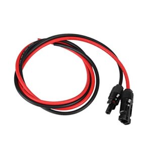 solar pv cable extension cords 2.5mm pair of solar panel wire male & female connectors red & black 3.5 ft dc1000v 30a