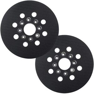 5”ros20vs replacement sanding pad compatible with bosch rs035, 8 hole hard hook-&-loop sander backing pad fits ros10 ros20vs ros20vsc ros20 pack of 2 (2)