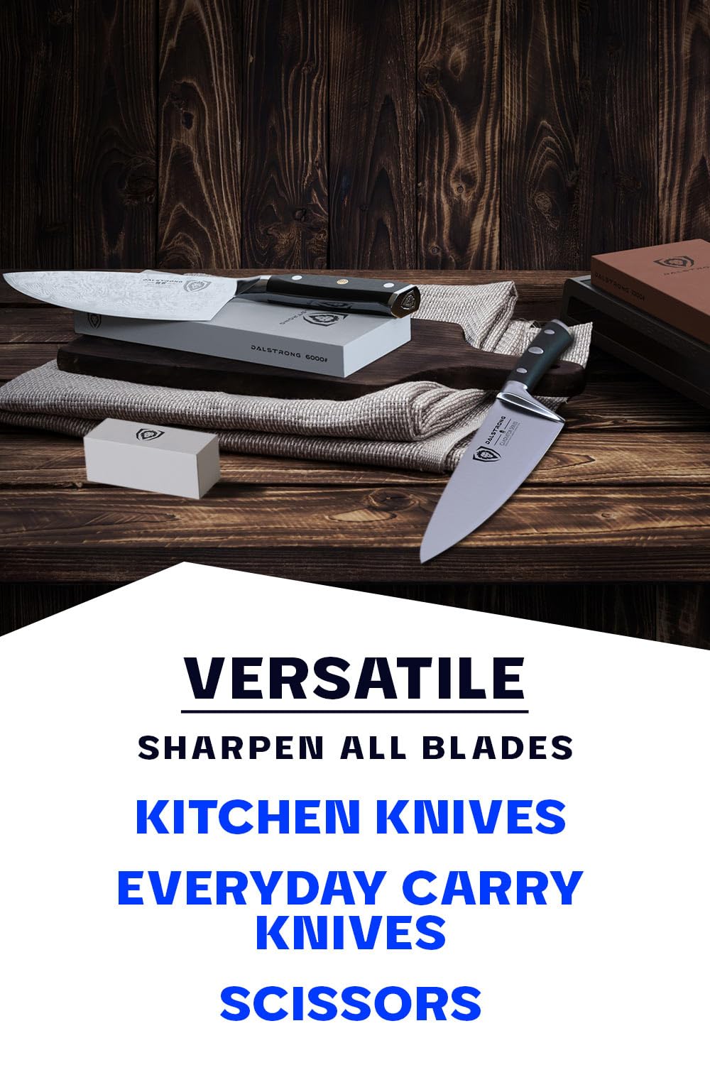 DALSTRONG Premium Whetstone Kit - #3000/#8000 Knife Sharpening Kit - Extra Large Grit Stones - Top-Grade Corundum - Thick Knife Sharpening Stone - Whetstone Set Knife Sharpener - Ultra-Durable