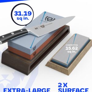 DALSTRONG Premium Whetstone Kit - #3000/#8000 Knife Sharpening Kit - Extra Large Grit Stones - Top-Grade Corundum - Thick Knife Sharpening Stone - Whetstone Set Knife Sharpener - Ultra-Durable