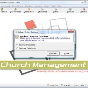 Church Management Software Professional System; Church Facilities, Office, Bookkeeping and Finances Administration Software; Win Only CD-ROM; Multiuser License (100,000 Members) - 5 User Licenses