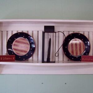 Plate Holder/Primitive Home Decor/Plate And Platter Display/Bowl Rack with Shelf