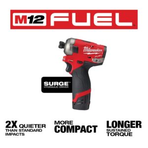 M12™ FUEL™ SURGE™ 1/4 in. Hex Hydraulic Driver 2 Battery Kit