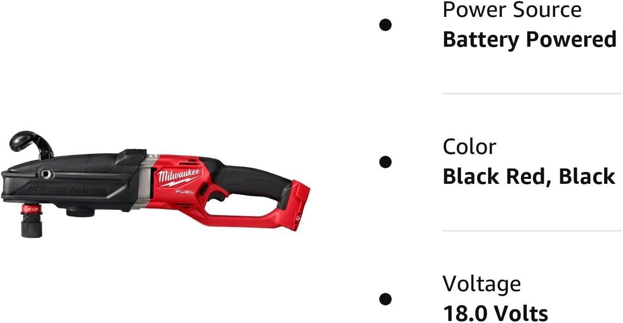 Milwaukee 2811-20 M18 FUEL 18-Volt Brushless Cordless GEN 2 SUPER HAWG 7/16 in. Right Angle Drill (Tool-Only)