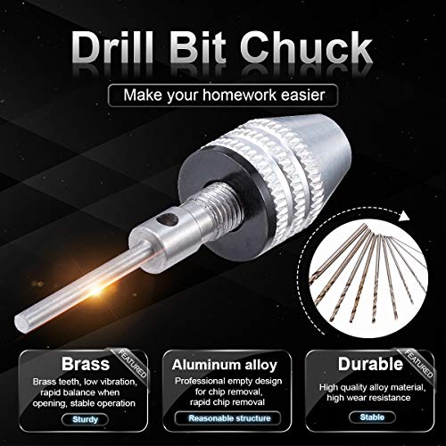 KATUR Keyless Drill Chuck Quick Change Adapter Converter 2.35mm Round Shank 0.3-3.4mm Clamping Range Drill Adapter Mini 3-Jaw Drill Chuck Screwdriver Adapter