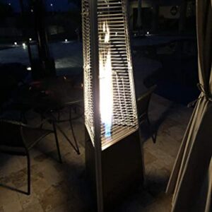 Hiland HLDS01-MGTHG Quartz Glass Tube Patio Heater w/Wheels, 40,000 BTU, Pyramid, Hammered Bronze