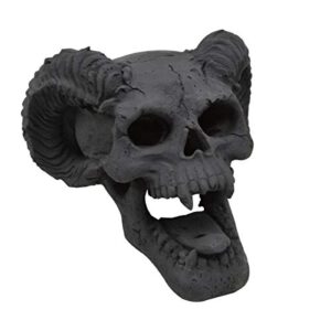 stanbroil demon fireproof fire pit fireplace skull gas log for ventless & vent free, propane, gel, ethanol, electric, outdoor fireplace and fire pit, halloween decor - patent pending