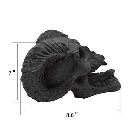 Stanbroil Demon Fireproof Fire Pit Fireplace Skull Gas Log for Ventless & Vent Free, Propane, Gel, Ethanol, Electric, Outdoor Fireplace and Fire Pit, Halloween Decor - Patent Pending