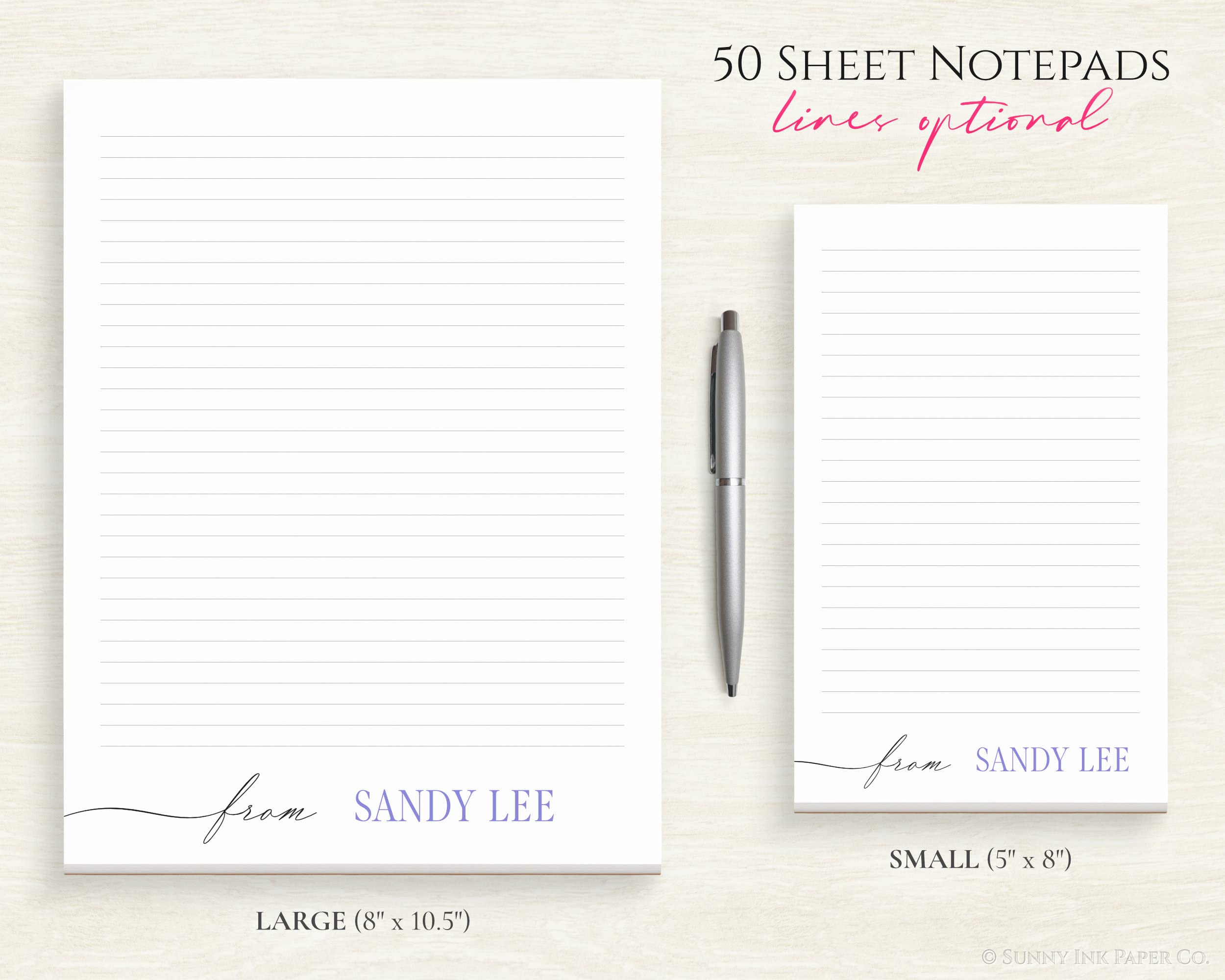 Stylish From Note Style Personalized Notepad - Custom Desk Pad - Writing Paper - To Do List Notepad