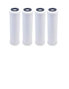 cfs – 4 pack activated carbon block water filter cartridges compatible with flow pur poe12ghgacb models – removes bad taste & odor – whole house replacement filter cartridge – universal 10" cartridge