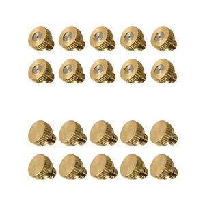 bluecell 10pcs 0.3mm orifice 10/24 screw thread brass cold misting nozzle & 10pcs misting brass plug for outdoor cooling system green house irrigating system