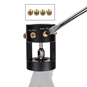 3mirrors ALUMINUM Tungsten Electrode Sharpener Grinder for TIG Welding Tool w/Cut-Off Slot Multi-Angle& Offsets, 4 Copper Screws Holes& 2 Upgrade CNC Mandrels& 5 25mm Diamond Wheels& Instructions