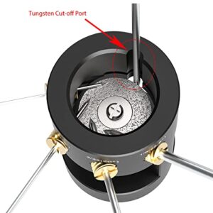 3mirrors ALUMINUM Tungsten Electrode Sharpener Grinder for TIG Welding Tool w/Cut-Off Slot Multi-Angle& Offsets, 4 Copper Screws Holes& 2 Upgrade CNC Mandrels& 5 25mm Diamond Wheels& Instructions