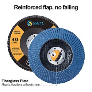 S SATC Abrasive Wheels & Discs 4-1 2 Inch Flap Disc 10 PCS 4.5" x 7/8" 40 60 80 120 Grit Fast Cutting Speed Zirconia Alumina Grinding Disc for Angle Grinder Type #29