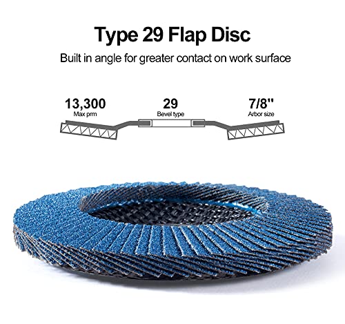 S SATC Abrasive Wheels & Discs 4-1 2 Inch Flap Disc 10 PCS 4.5" x 7/8" 40 60 80 120 Grit Fast Cutting Speed Zirconia Alumina Grinding Disc for Angle Grinder Type #29