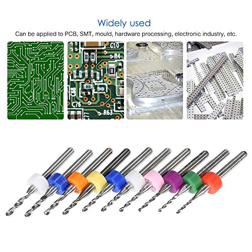 10pcs Tungsten Carbide Micro Drill Bits Set Engraving Tools for PCB Circuit Board 1.1mm-2.0mm