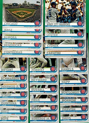 Chicago Cubs 2019 Topps Complete Mint Hand Collated 28 Card Team Set with Kris Bryant, Kyle Schwarber and Javier Baez plus