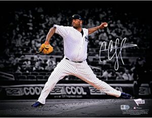 cc sabathia new york yankees autographed 11" x 14" pitching spotlight photograph - autographed mlb photos