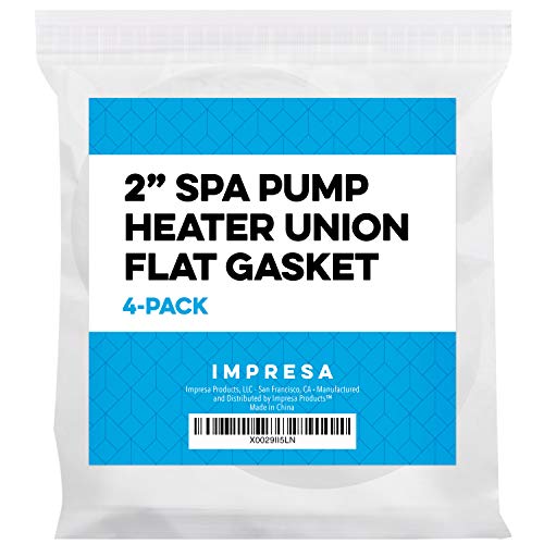 IMPRESA Products 4 Pack Spa Hot Tub Pump Heater Union Gasket/O-Ring - 2.2'' ID 3'' OD'' Flat Gasket Works on Variety of Spas…