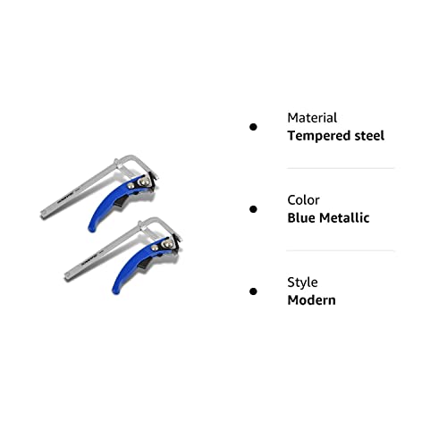 POWERTEC 71542 Quick Release Ratcheting Table Clamp for MFT and Guide Rail System, 7” Capacity x 2-3/8” Throat Depth, 2PK