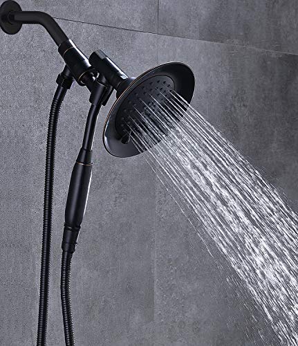 G-Promise Double Height Positioning Shower Head, High Pressure Shower Heads with Handheld Spray, Adjustable Metal Holder, Extra Long Stainless Steel Flexible Hose