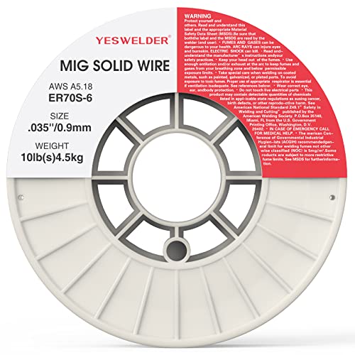 YESWELDER ER70S-6 .035-Inch on 10-Pound Spool Carbon Steel Mig Solid Strong ABS Plastic Spool Welding Wire