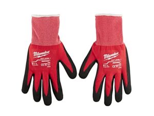 milwaukee cut 1 dipped gloves - s
