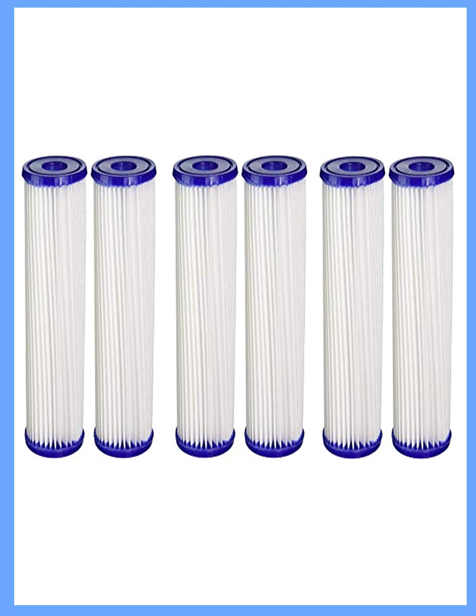 Compatible Pentek S1 20 Micron Standard 10 x 2.5 Inch Pleated Sediment Water Filter 6 Pack