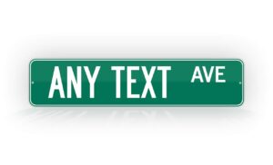 customized green road sign personalized novelty street sign