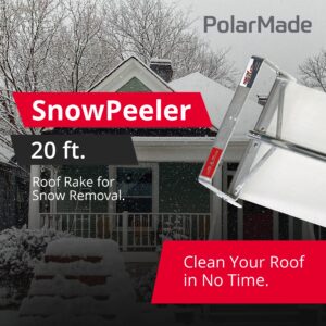 SNOWPEELER Classic Snow Shovel - 20 ft. - Winter Snow Roof Rake - Roof Rake for Snow - Aluminum Snow Removal