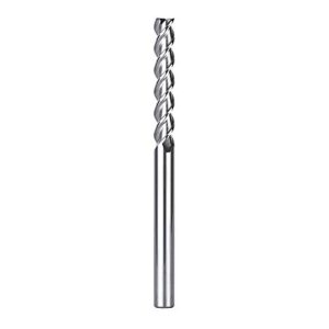 spetool 1/4 shank carbide end mill for aluminum cut (3 flutes, 3.5 inch long) non-ferrous metal upcut cnc spiral router bit