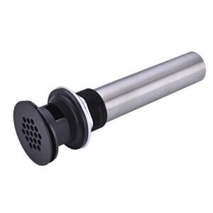 Vessel Sink Drain,Grid Drain Strainer Assembly with Overflow for Bathroom Sink, Made of Brass Matte Black Finish