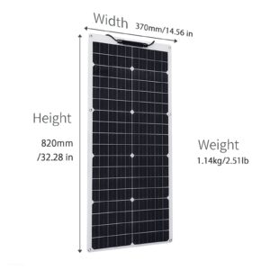 XINPUGUANG 50W 12V Solar Panel Flexible Battery Charger Monocrystalline with PV Connector for RV Boat Cabin Tent Car (50w)