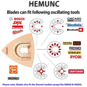 6pcs Universal Carbide Oscillating Saw Blades, HEMUNC Mixed Multitool Saw Blades Semicircle Triangular Finger Kit for Tile Grout Mortar Concrete Masonry