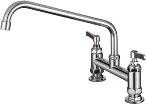 cwm commercial sink faucet 8 inch center commercial faucets with 12 inch swviel spout deck mount faucet