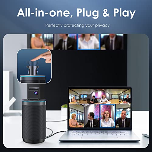 KanDao Meeting 360 Video Conference Room Camera, 8K Captured 1080P HD 360° Meeting Room Camera, 8*Mics & 20W Speaker Automatic Speaker Focus & Smart Zooming All-in-one Plug & Play Conference Webcam