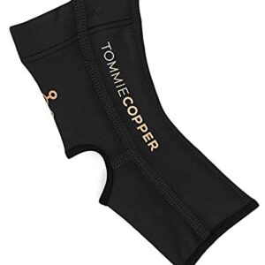 Tommie Copper Performance Compression Ankle Sleeve, Unisex, Men & Women, Breathable Extra Support Sleeve for Joint & Muscle Support - Black, Medium