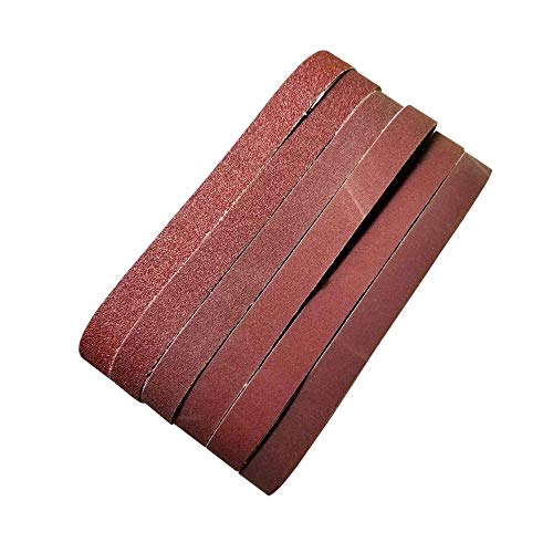 1 Inch x 30 Inch Sanding Belts, 3 Each of 320/400/600/800/1000 Fine Grits, Belt Sander Tool for Woodworking, Metal Polishing, 15 Pack Aluminum Oxide Sanding Belt