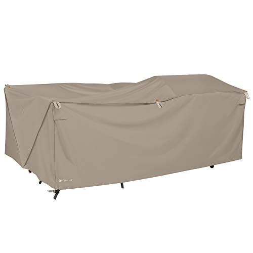 Classic Accessories Storigami Water-Resistant 140 Inch Easy Fold Patio Furniture Cover, Goat Tan, Patio Furniture Covers