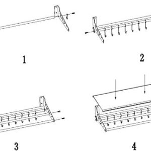 Funan Mountain Stainless Stell Wall Mount Shelf with Hooks 304 Bathroom Kitchen Commercial Shelf Rack Restaurant Bar Multifunctional Storage Shelf (10.63, 31.5)