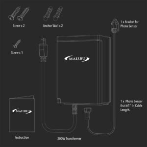 Malibu Power Pack 200watt Low-Voltage Weatherproof Transformer with Photo Sensor for Low-Voltage Landscape Lighting