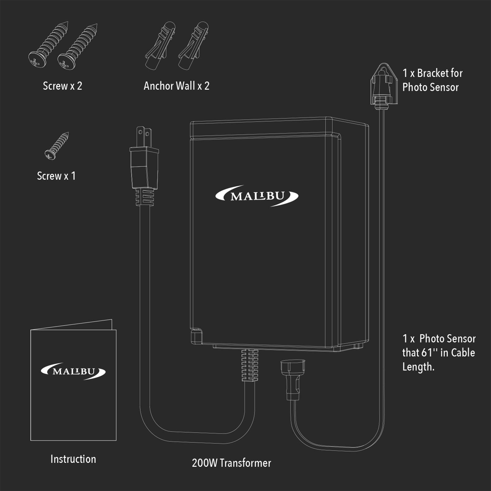 Malibu Power Pack 200watt Low-Voltage Weatherproof Transformer with Photo Sensor for Low-Voltage Landscape Lighting