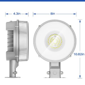 CINOTON Barn Light, Dusk to Dawn Outdoor Lighting with 42W 4950LM 5000K Daylight with Photocell, IP65 Waterproof Led Outdoor Flood Light for Outside Garden Patio Yard Street Area Lighting (Gray)