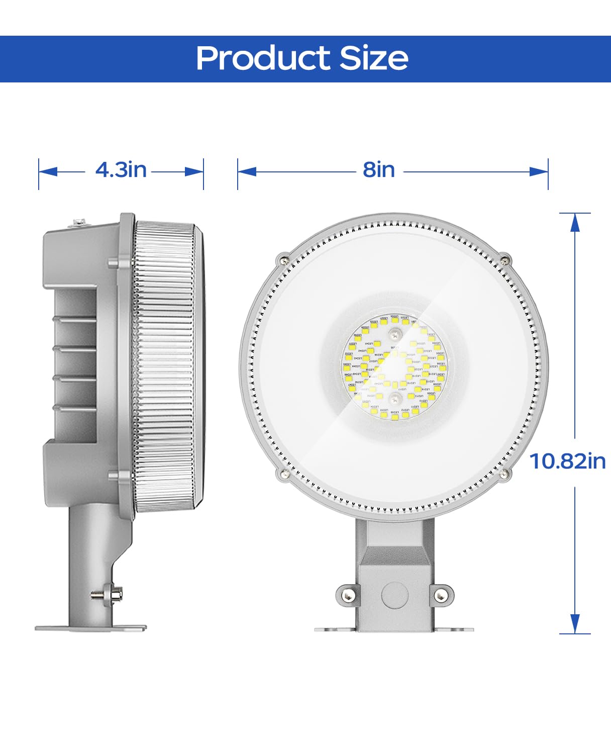 CINOTON Barn Light, Dusk to Dawn Outdoor Lighting with 42W 4950LM 5000K Daylight with Photocell, IP65 Waterproof Led Outdoor Flood Light for Outside Garden Patio Yard Street Area Lighting (Gray)