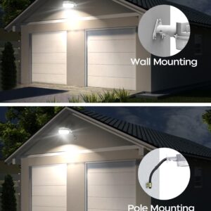 CINOTON Barn Light, Dusk to Dawn Outdoor Lighting with 42W 4950LM 5000K Daylight with Photocell, IP65 Waterproof Led Outdoor Flood Light for Outside Garden Patio Yard Street Area Lighting (Gray)