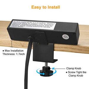 HHSOET Desk Clamp Power Strip, Desktop Power Outlet Clamp Mount with 2 USB Ports, 4 AC Outlets, Mountable Desk Outlet Removable Power Plugs with 6ft Cord.(4AC2USB-Black)