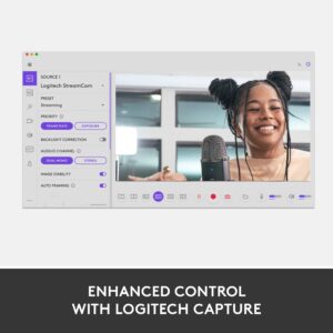 Logitech StreamCam, Live Streaming Webcam, Full 1080p HD 60fps Vertical Video, Smart auto Focus and Exposure, Dual Camera-Mount Versatility, with USB-C, for YouTube, Gaming Twitch, PC/Mac - White