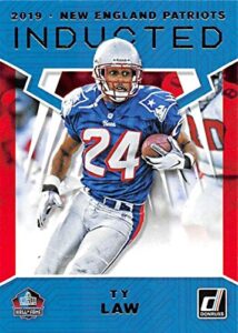 2019 donruss inducted football #3 ty law new england patriots official nfl trading card from panini america