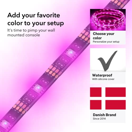1 feet/0.5M Light Strip by FLOATING GRIP - LED Light Strip with USB Plug and Removeable Sticker on The Back. (Pink)