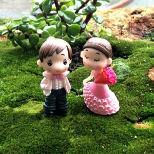 Gilroy Miniature Couple Brides Groom Wedding Figurines Landscape Ornaments Mini Resin Fairy Garden Bonsai Dollhouse Decorations Romantic